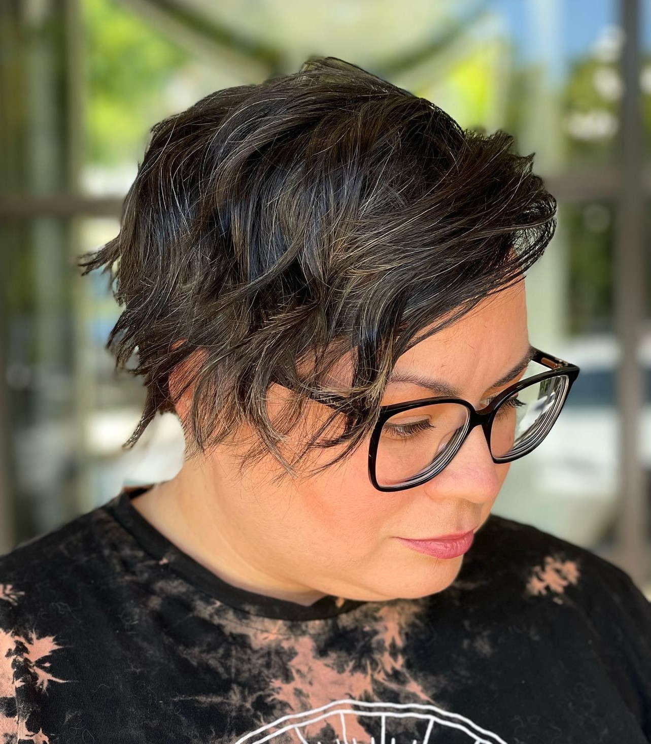 Longer Textured Pixie with Side Part