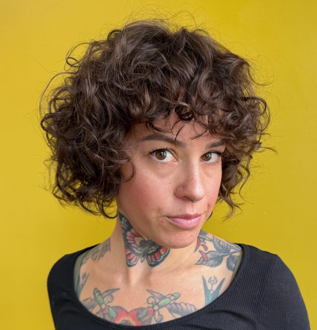 Chin-Length Curly Bob