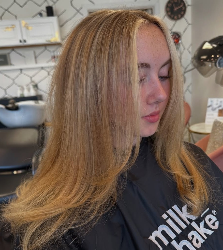 Light Brown Layered Hair Tailored for Square and Rectangular Face Shapes