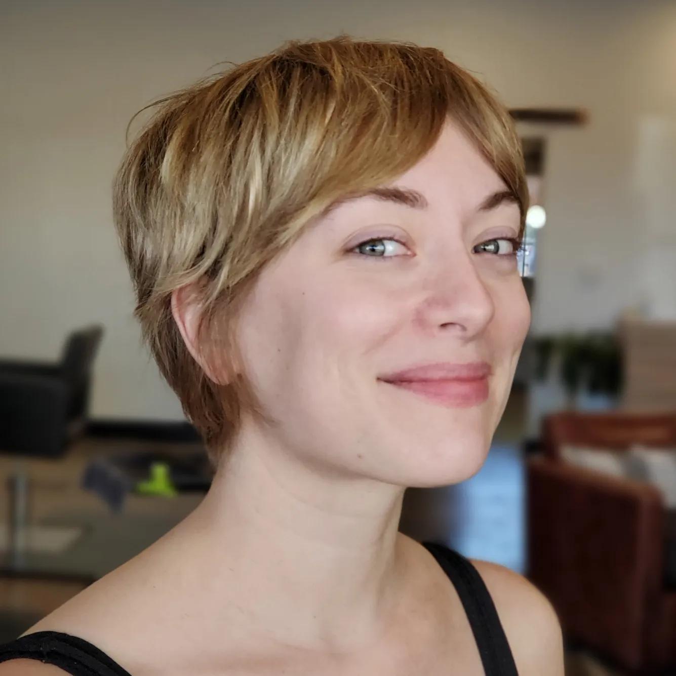 Long Pixie with Curtain Fringe