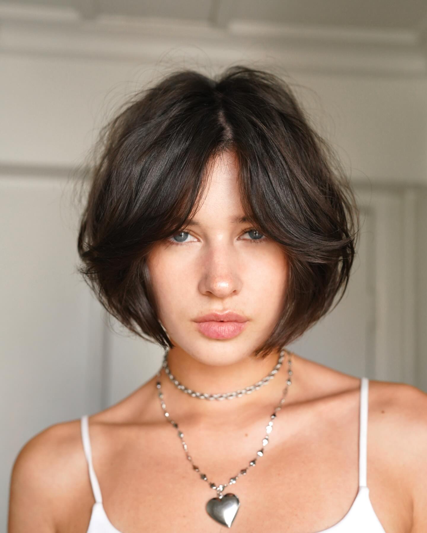 Voluminous Bob with Curtain Bangs to Request at the Hair Salon