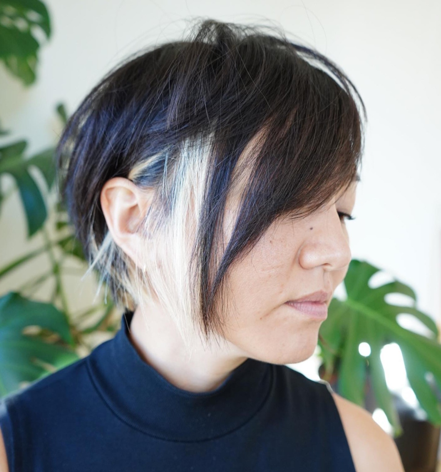 Asymmetrical Bangs with Longer Left Side
