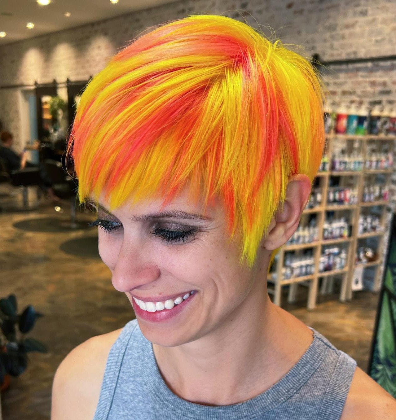 Vivid Color Long Pixie