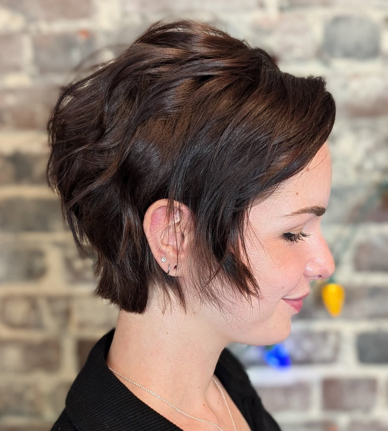 Shaggy Long Pixie with Side Part