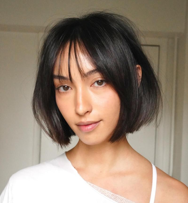 Photos of Bob Hairstyles with Wispy Fringe Bangs