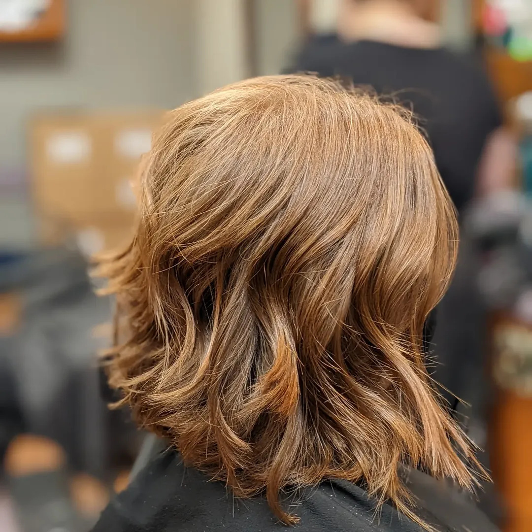 Wavy Light Brown Inverted Bob