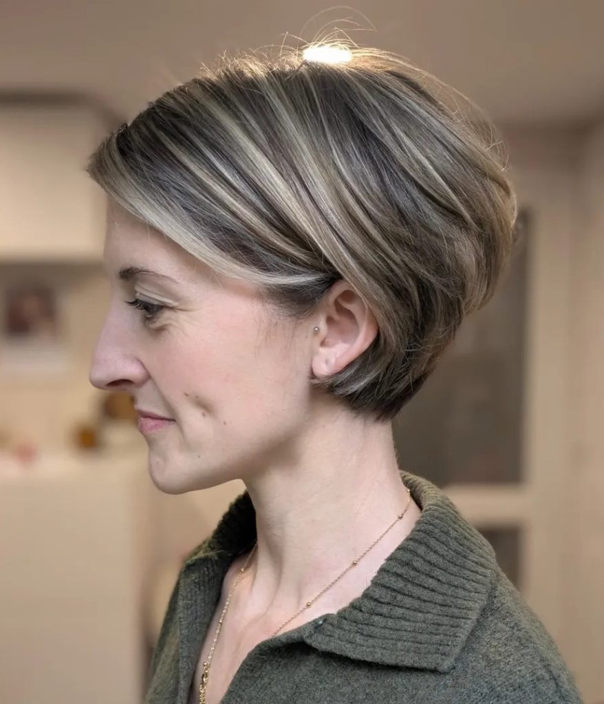 Color-Enhanced Pixie Cut with Dimensional Hair Color