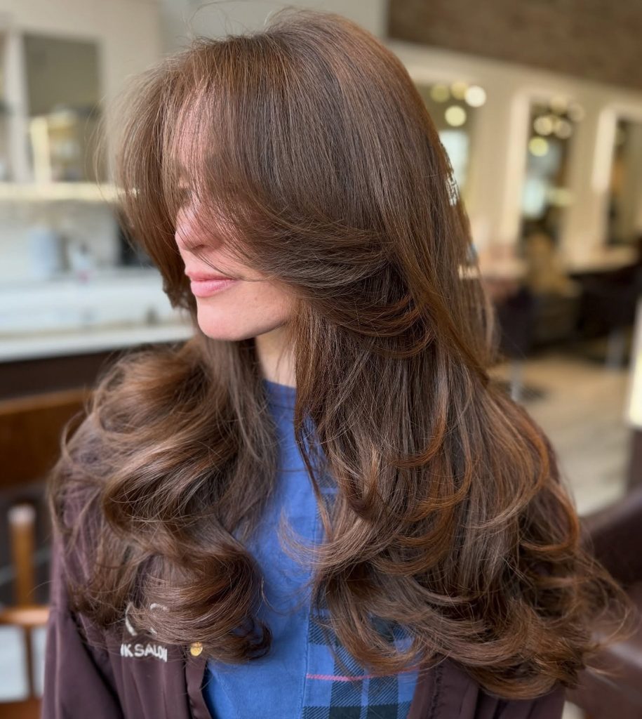 Stylist Consultation for Long Layered Haircut with Reference Photos