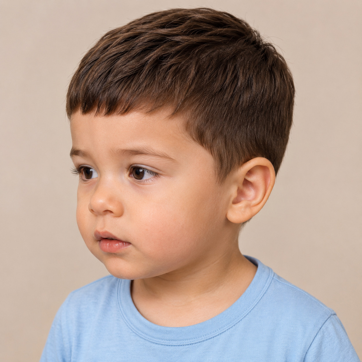 Soft Caesar Cut For A 2-Year-Old Boy