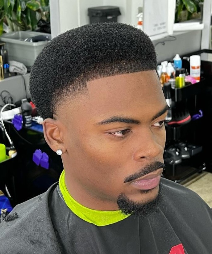 Coily Comb-Over with High Taper