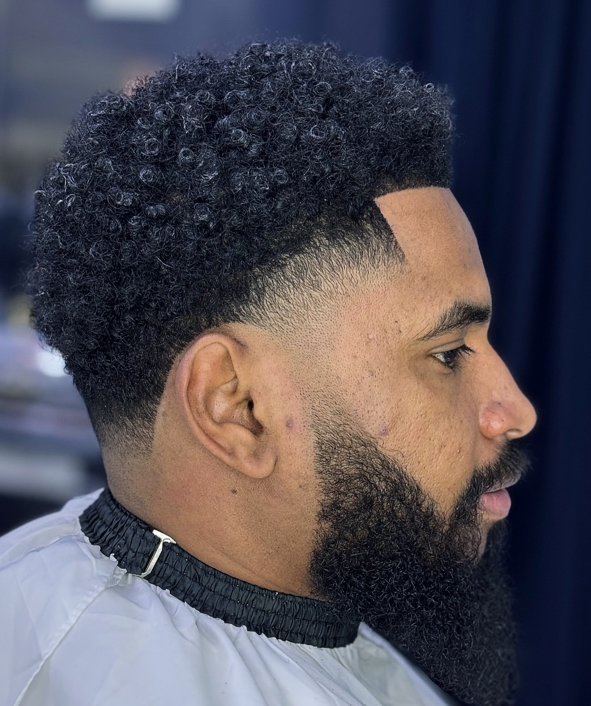 High Taper with Tight 4B Curls