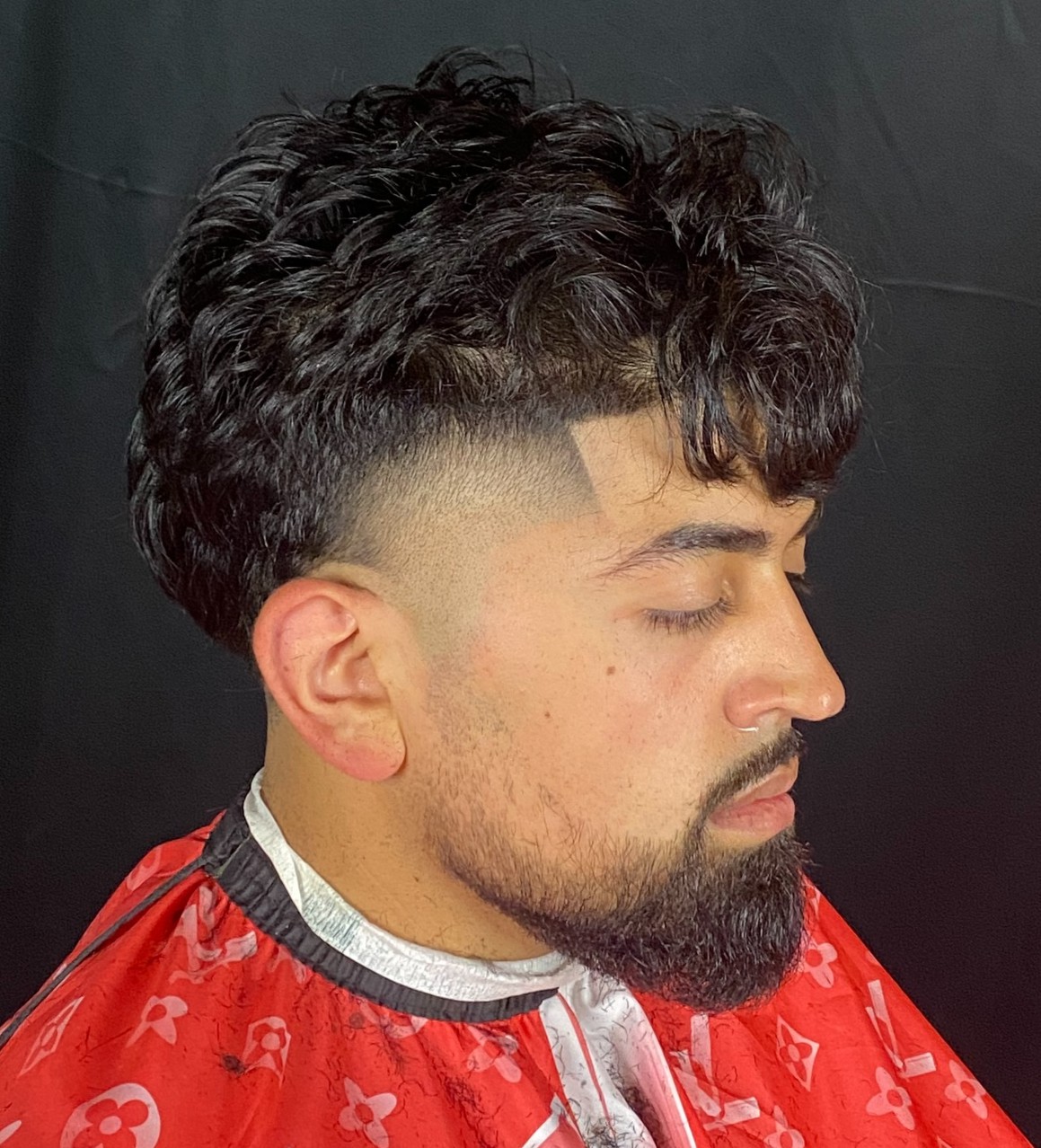 High Taper with Curly Fringe