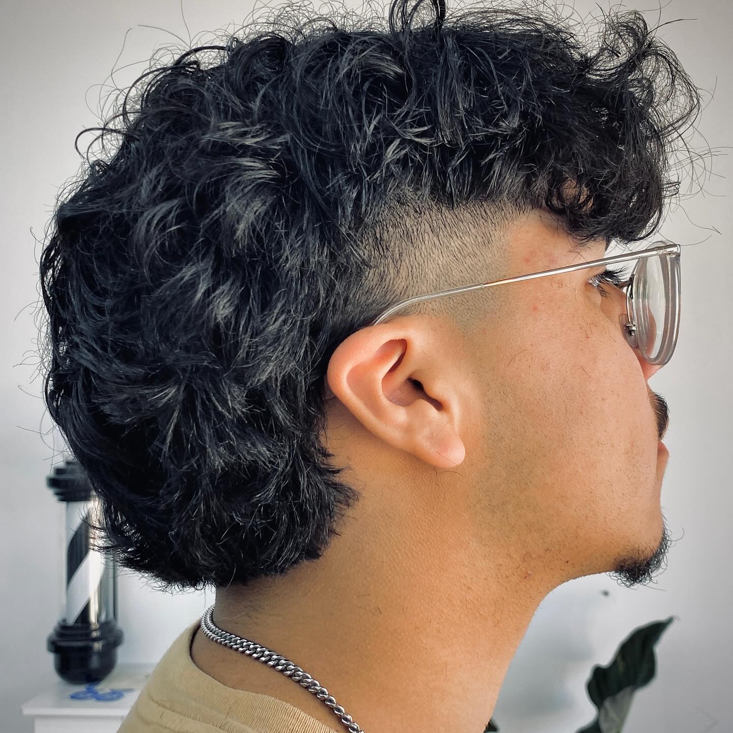 High Taper Curly Mohawk Shape