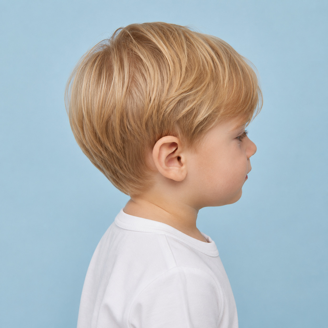 Grown-Out Side-Swept Fringe For A Toddler Boy