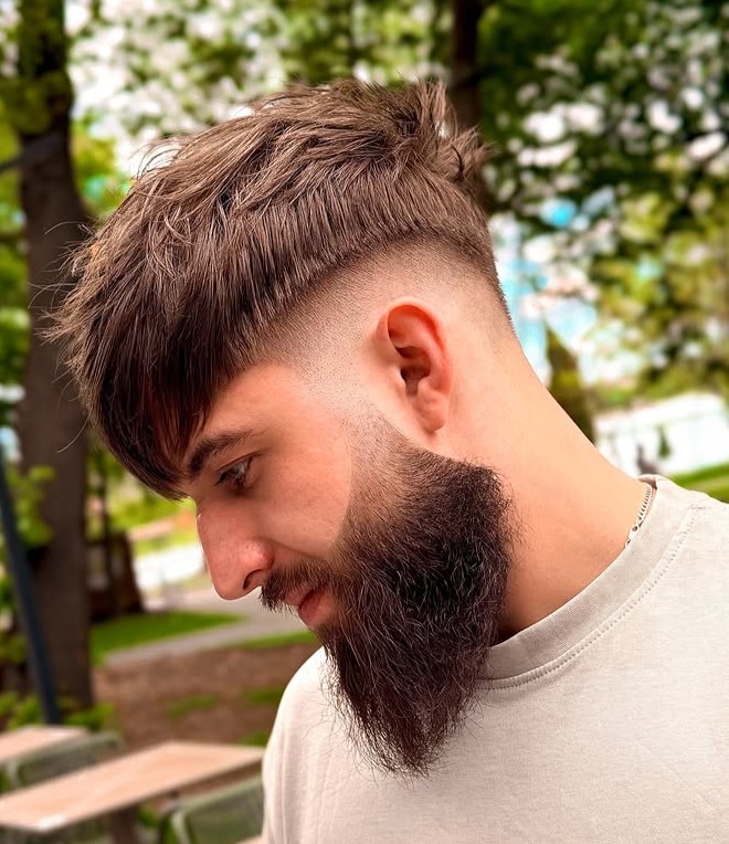 Bald Taper Fade with Long Beard