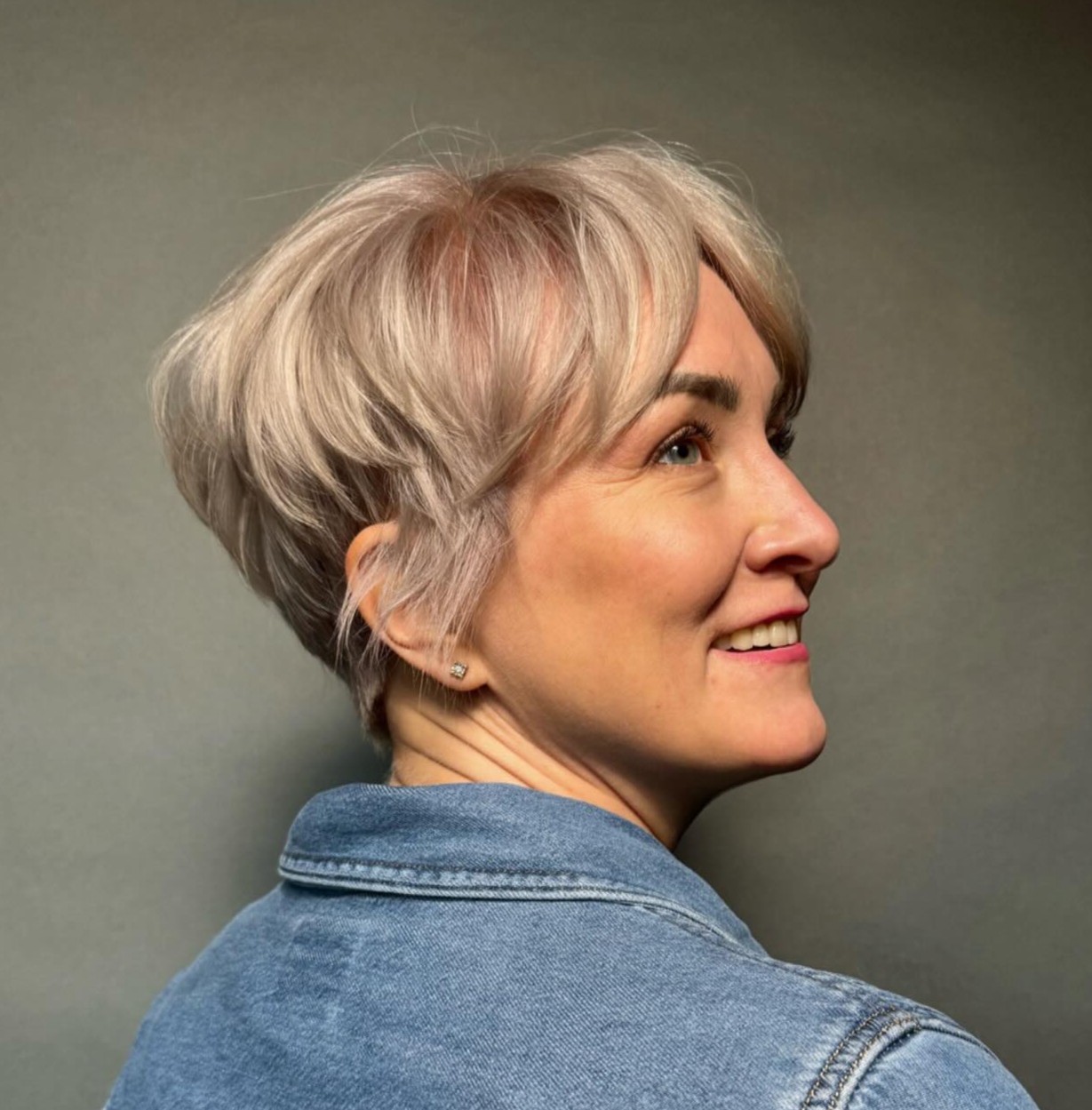 Layered Textured Pixie with Feathered Crown and Soft Movement on Fine Hair