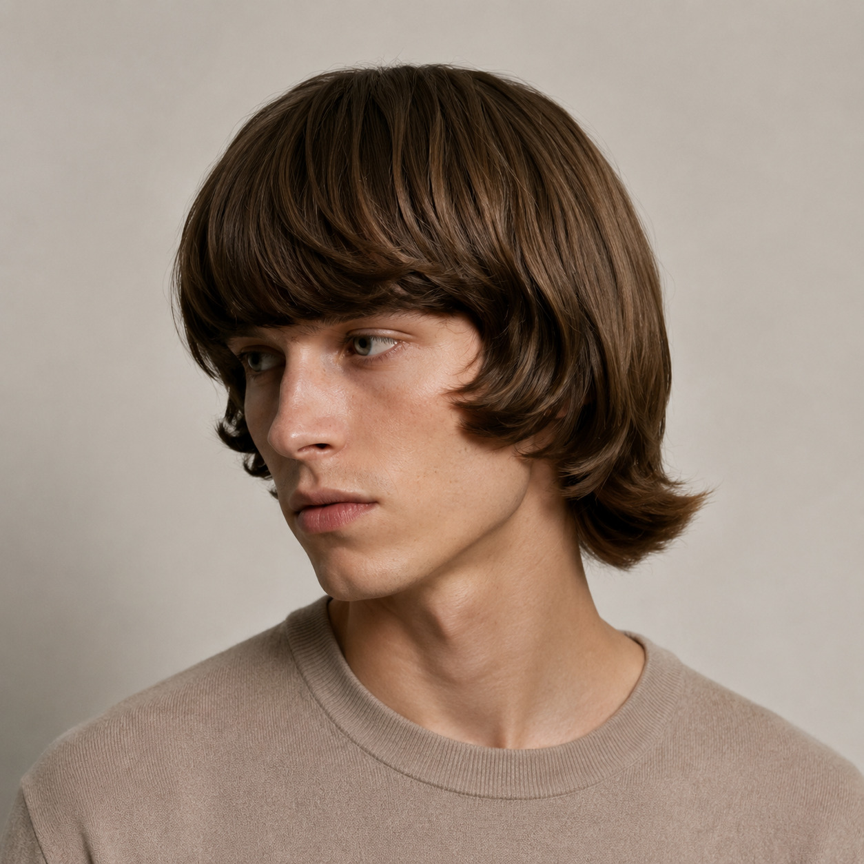 Longer and Mushroom Adjacent Bowl Cuts Men