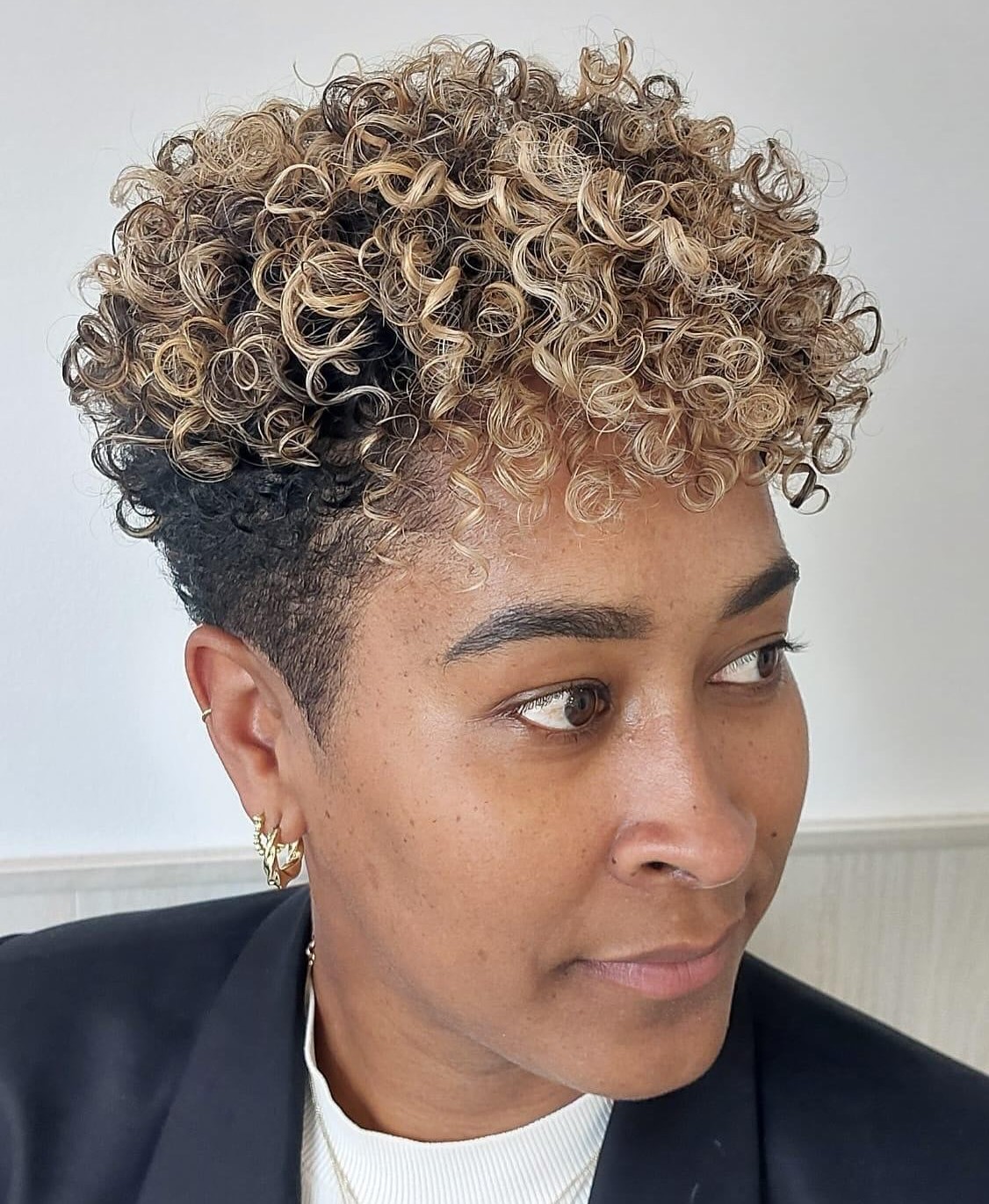 Coily Pixie Cut on Natural 4B Hair with Defined Coils and Tapered Shape