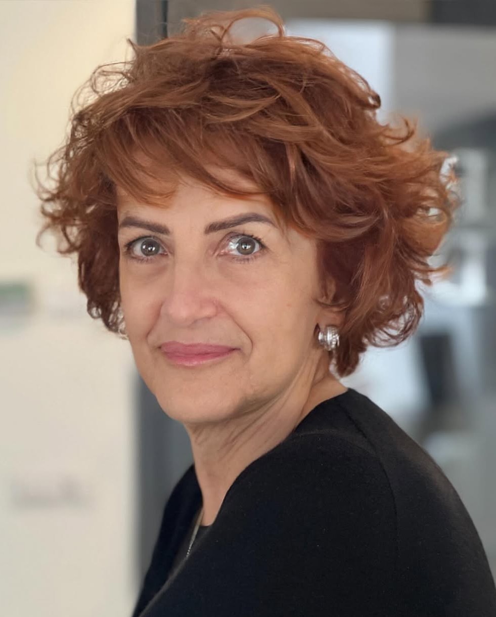 Voluminous Curly Red Auburn Pixie Bob for Older Women