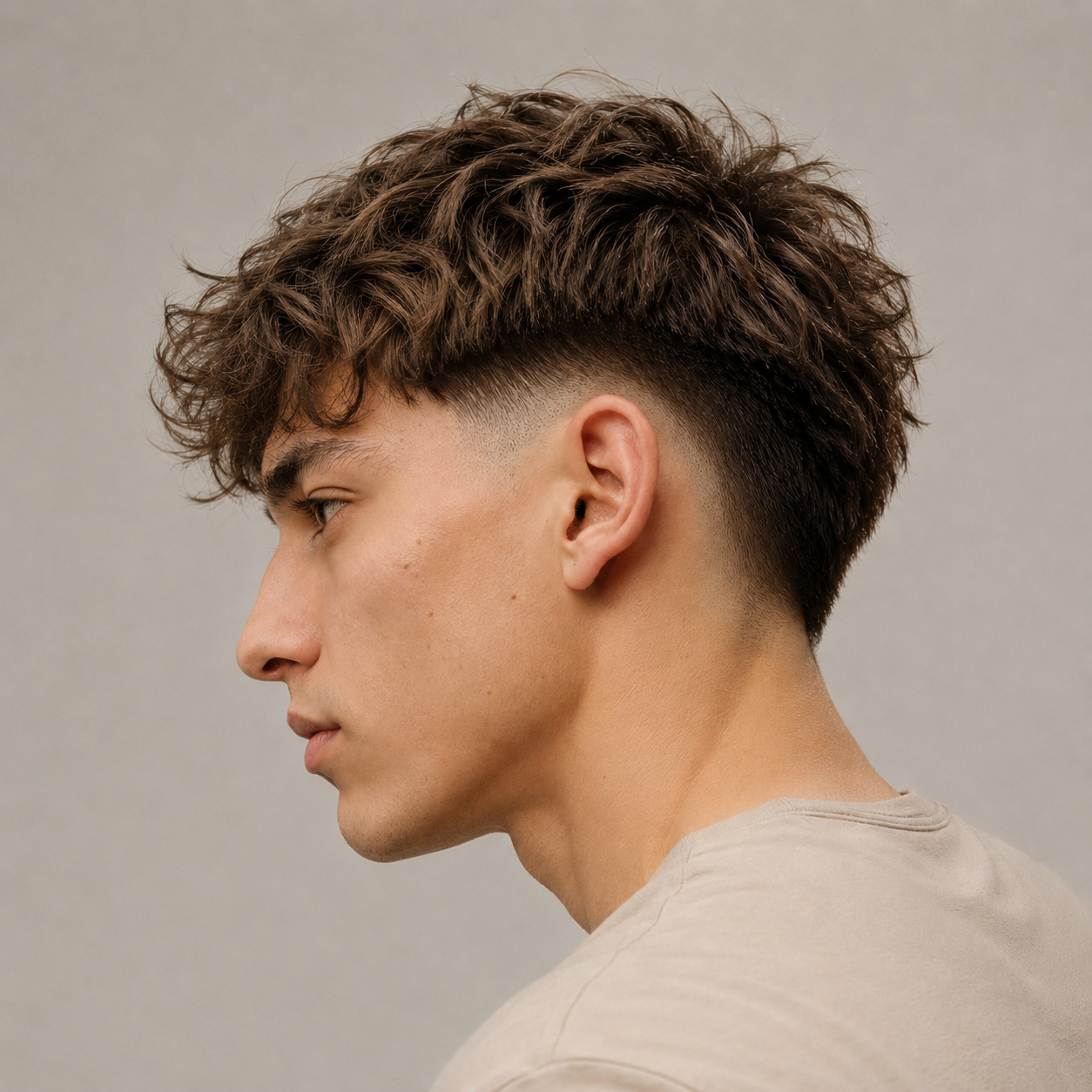 Freshly Maintained Burst Fade Mullet With Styled Textured Top