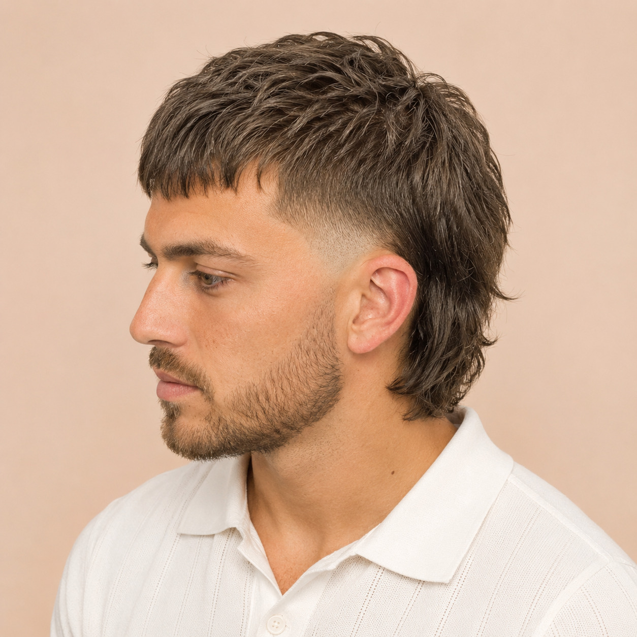 Modern Mullet With Mid Taper And Extended Layered Nape