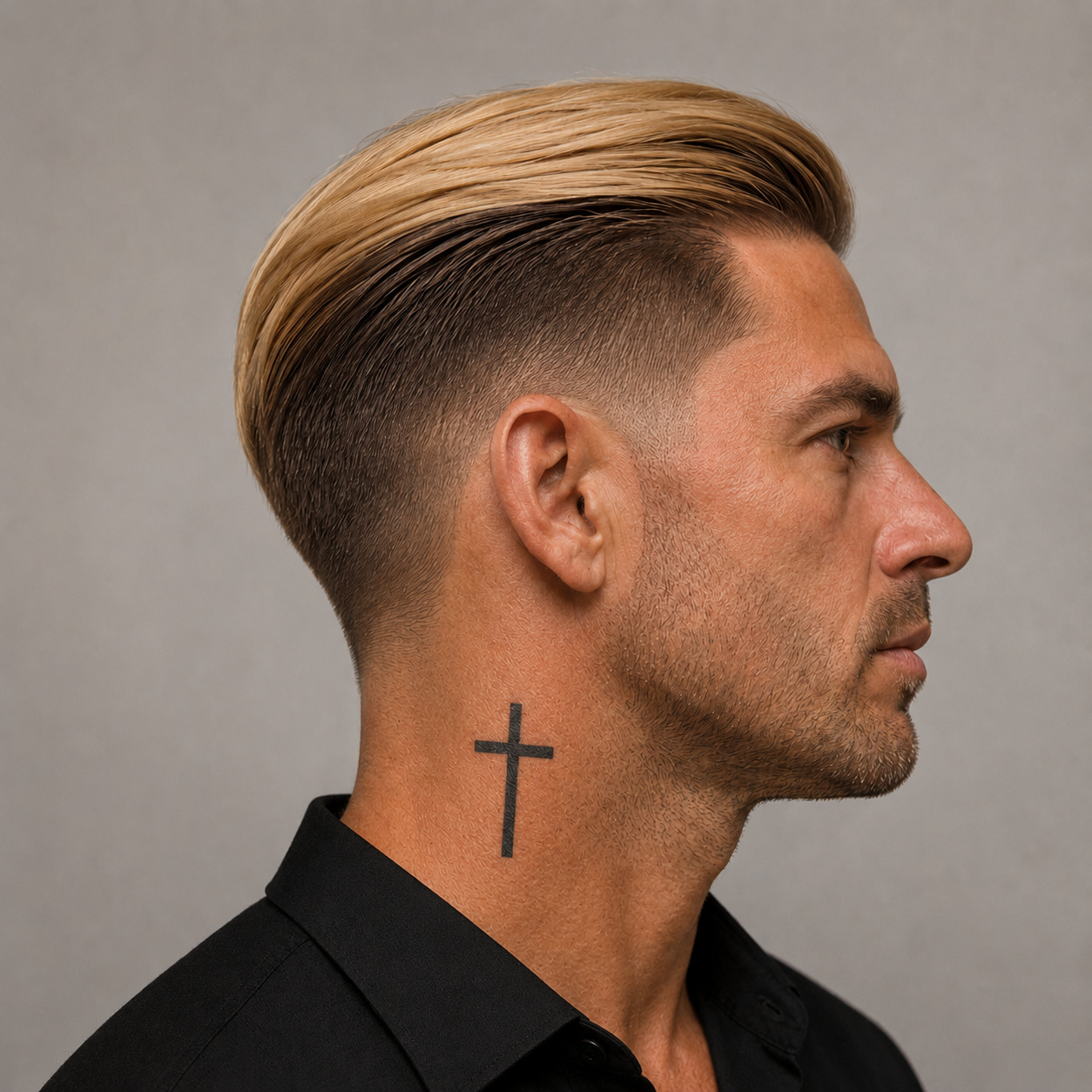 Faded Undercut With Golden Blonde Top