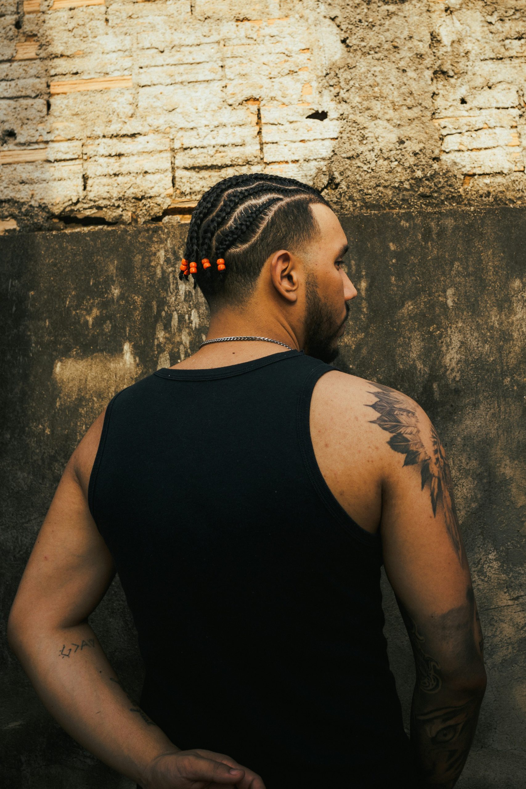 Braid Hairstyles for Men with Tight Cornrows and Clean Fade on Natural Hair