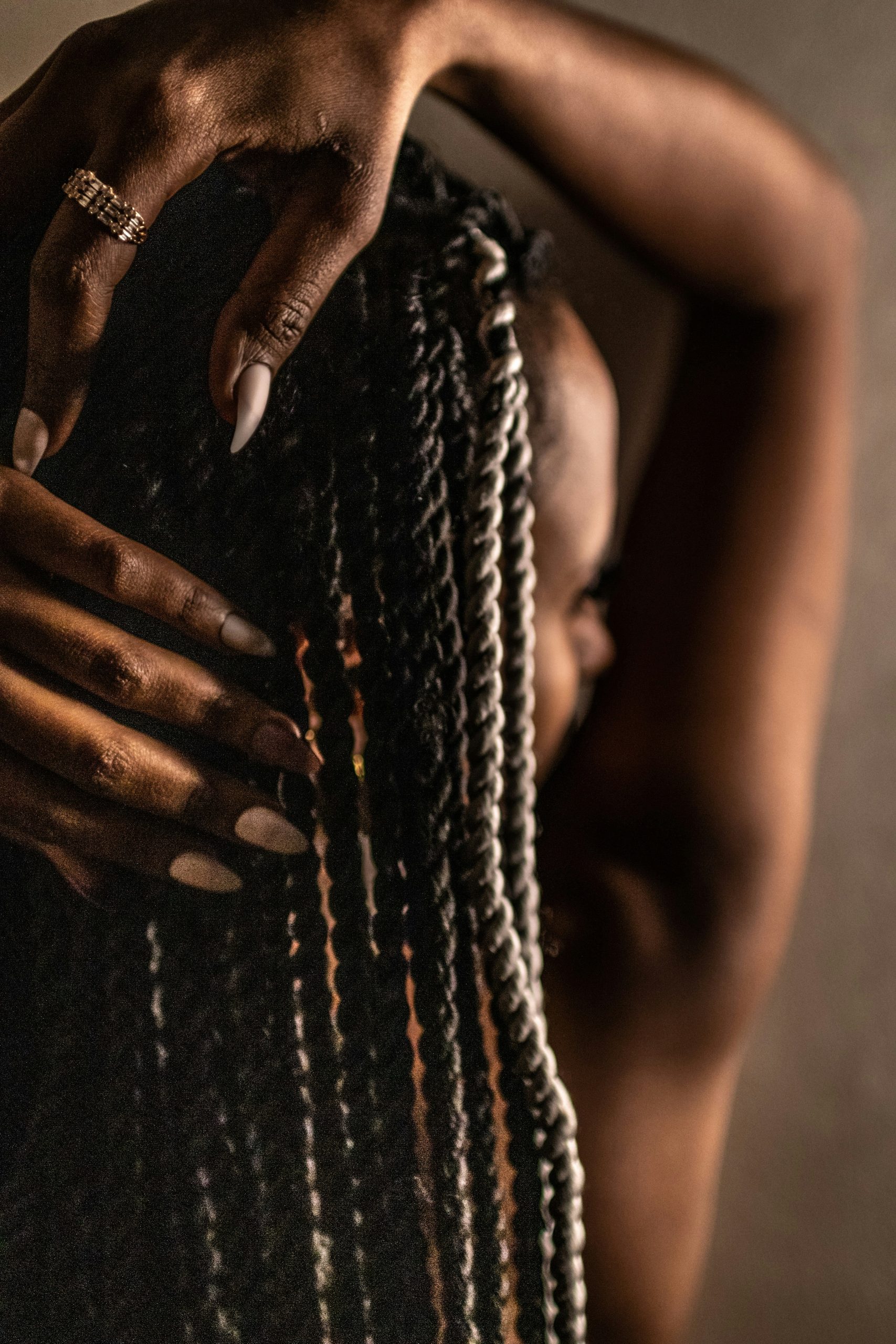 Coi Leray Braids with Jumbo Knotless Sections and Kinky Curly Ends on Natural Black Hair