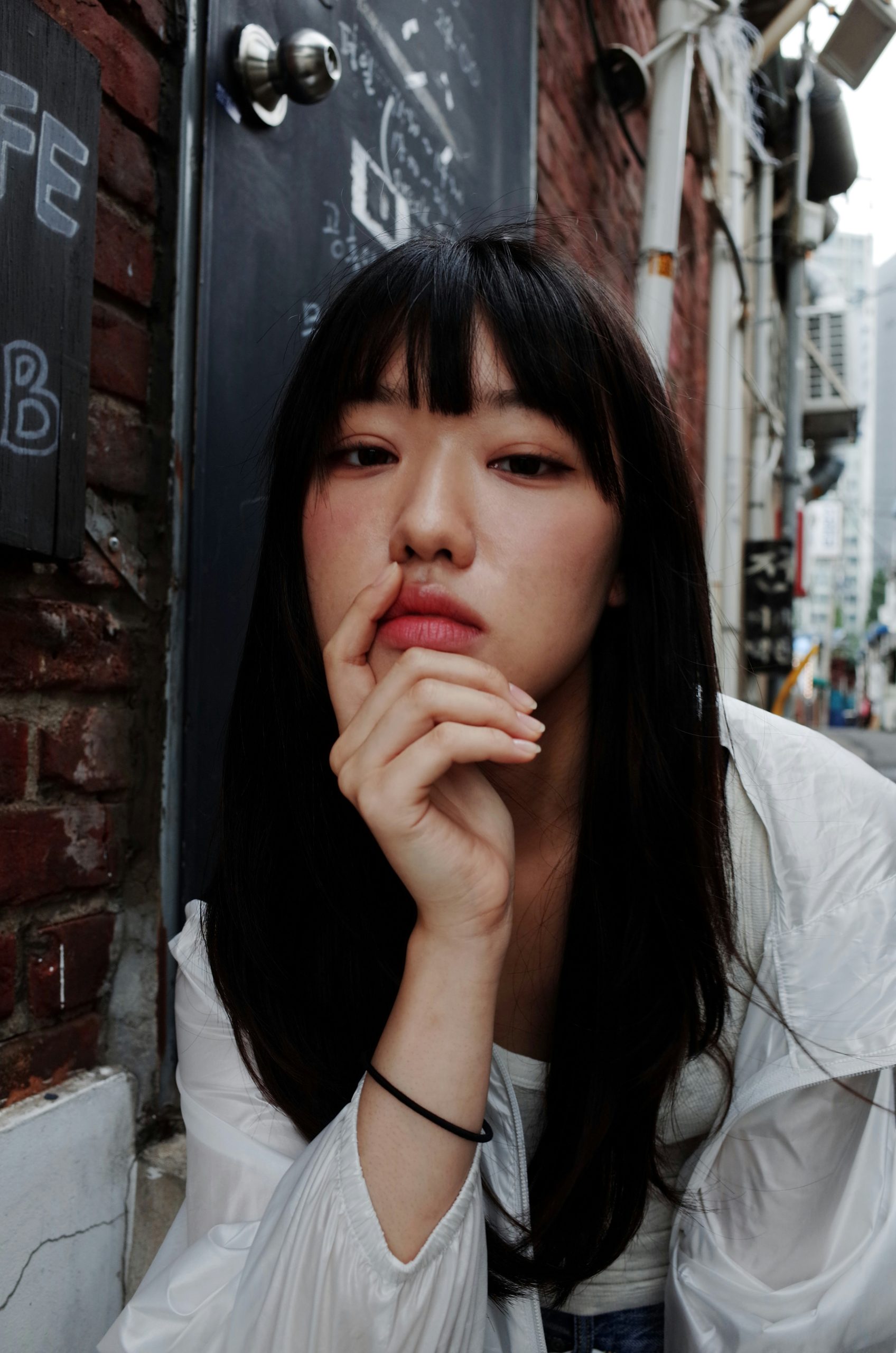 Korean Wolf Cut With Soft Layers and Wispy See-Through Bangs