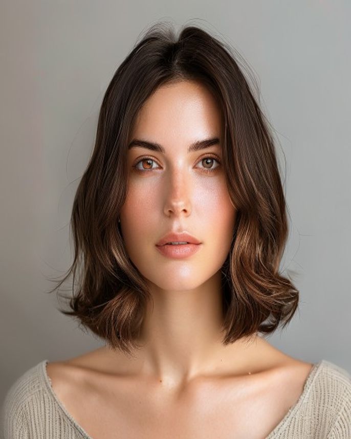 Chin-Grazing Italian Bob with Soft Internal Texture on 2C Wavy Hair