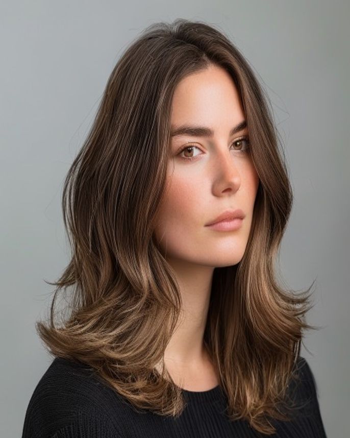 Long Wavy Lob Past the Shoulders with a Middle Part on Coarse 2C Hair