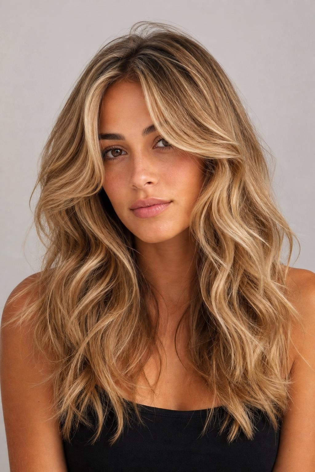 Warm 70s-Inspired Boho Blonde with Soft Face-Framing on Voluminous Waves