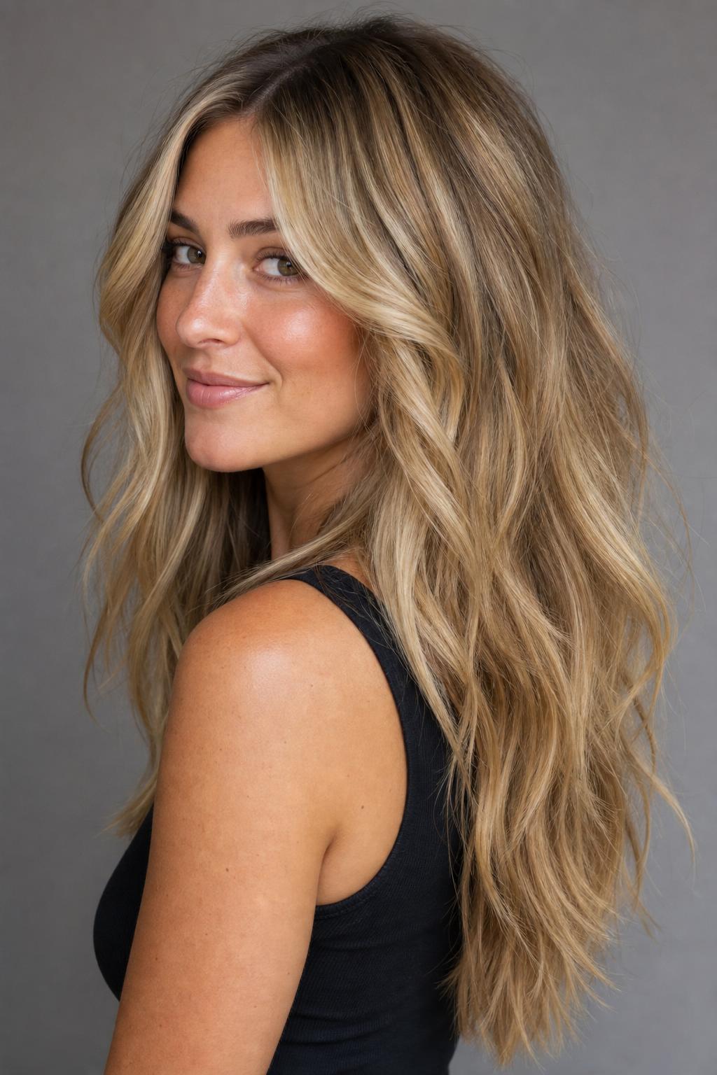 Boho Blonde with Rich Sun-Kissed Dimension on Thick Coarse Long Hair
