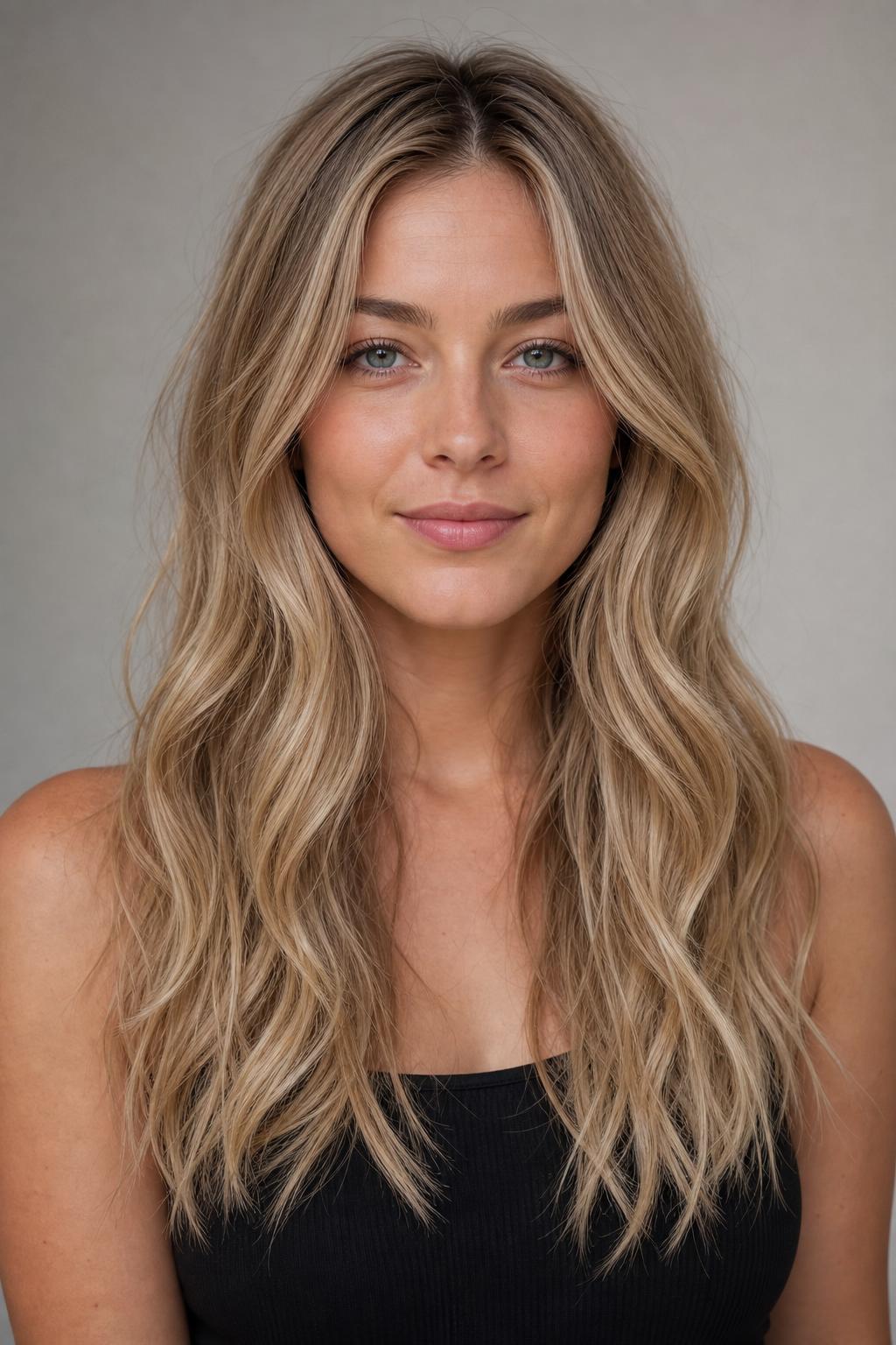 Cool-Leaning Boho Blonde with Brighter Ribbons on Fair Skin and Long Waves