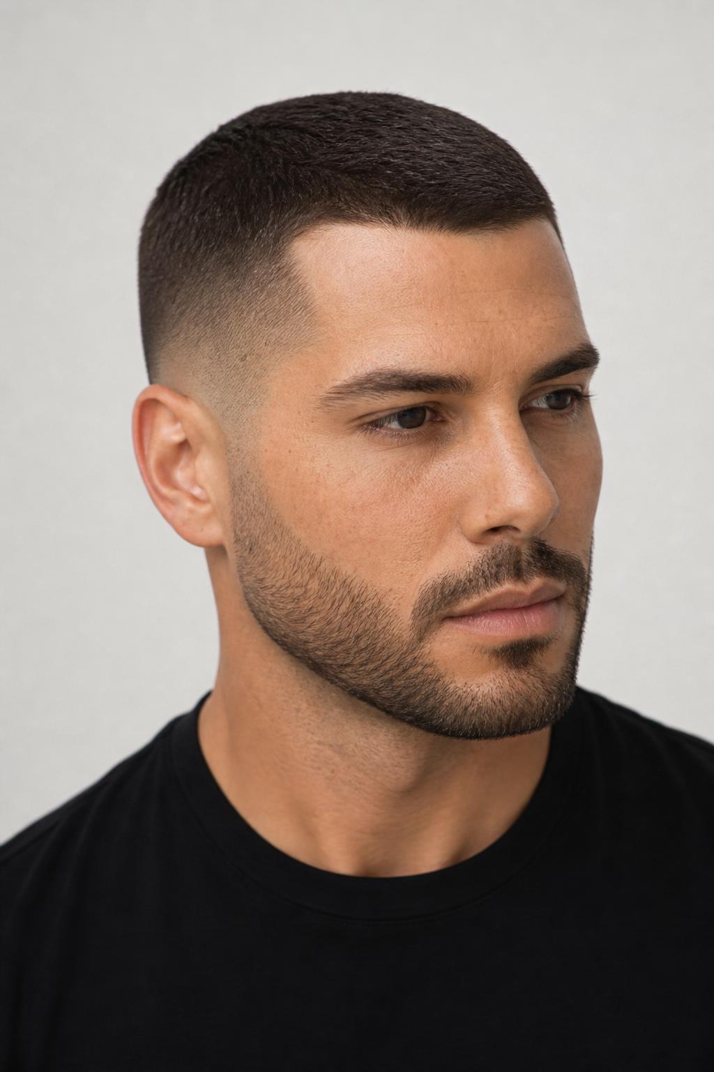 Buzz Taper Connected to a Faded Beard in One Line