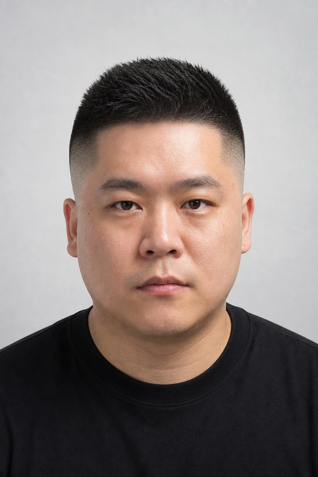 Buzz Taper for a Round Face with Added Height on Top