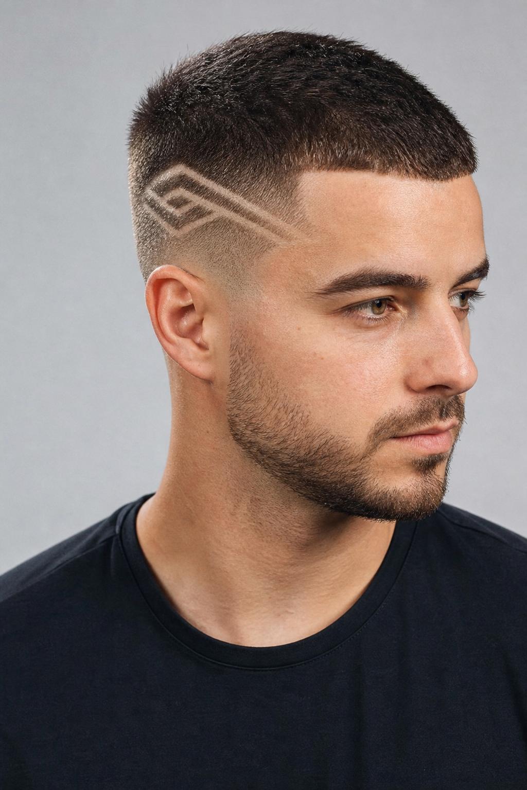 Buzz Taper with a Shaved Geometric Side Design