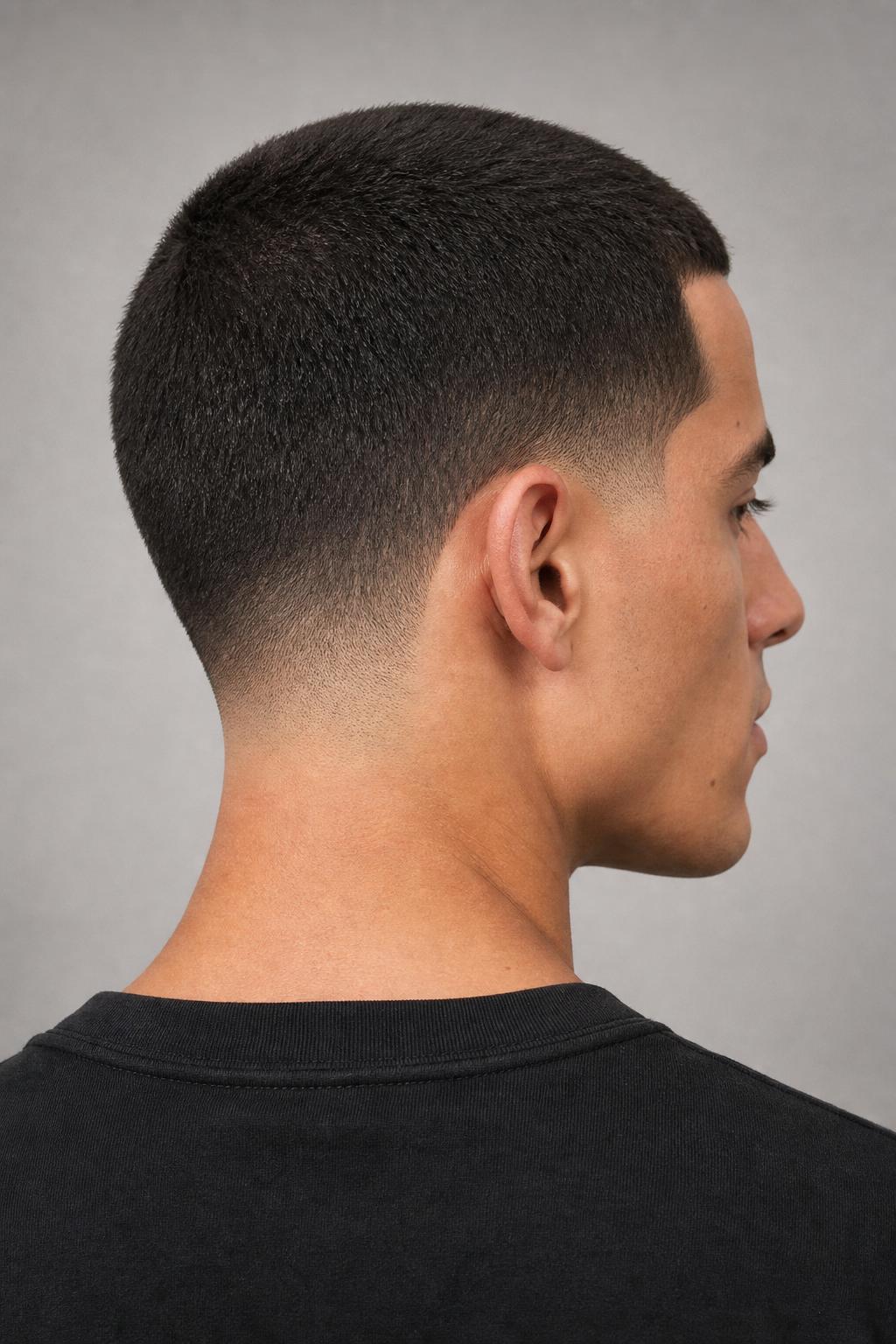 Buzz Taper with Crisp Edges and a Skin-Finished Nape