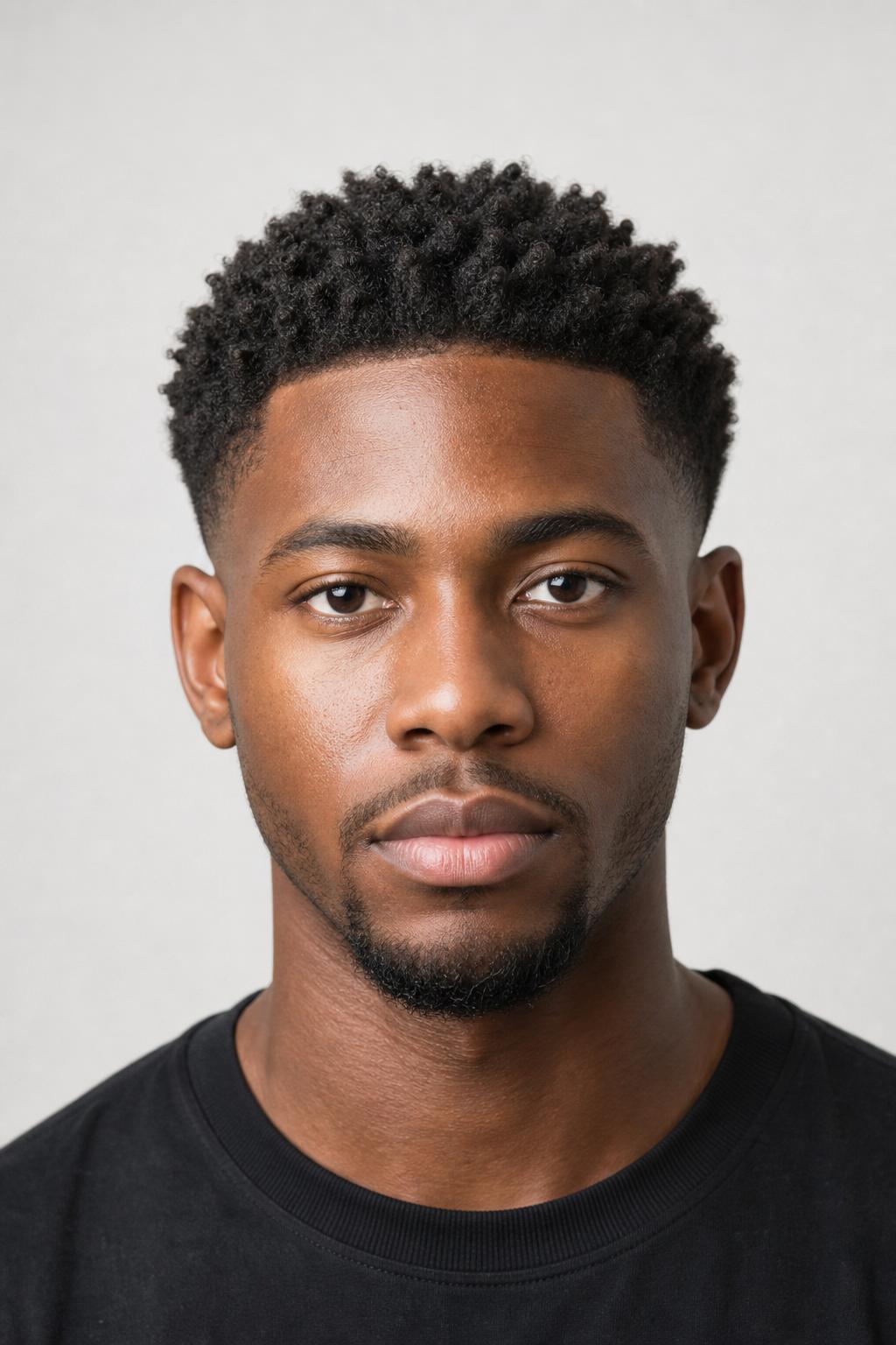 Buzz Taper with Sponge-Twisted Coily Texture on Top