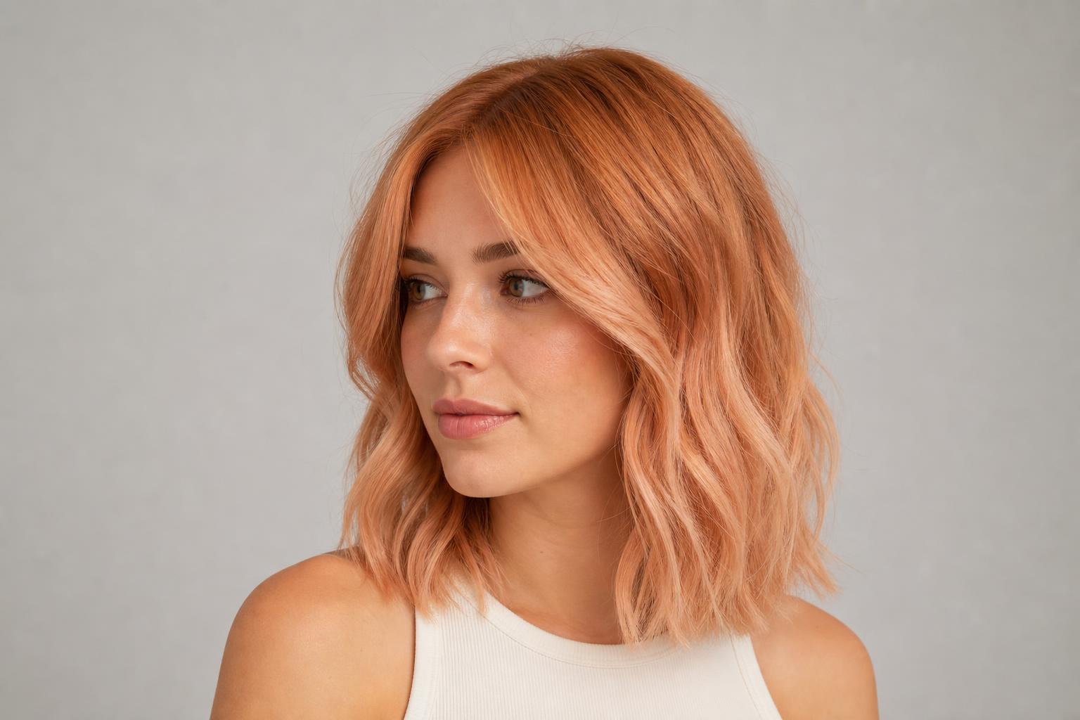 Warm Color Melt from Copper Roots Through Apricot to Strawberry Ends