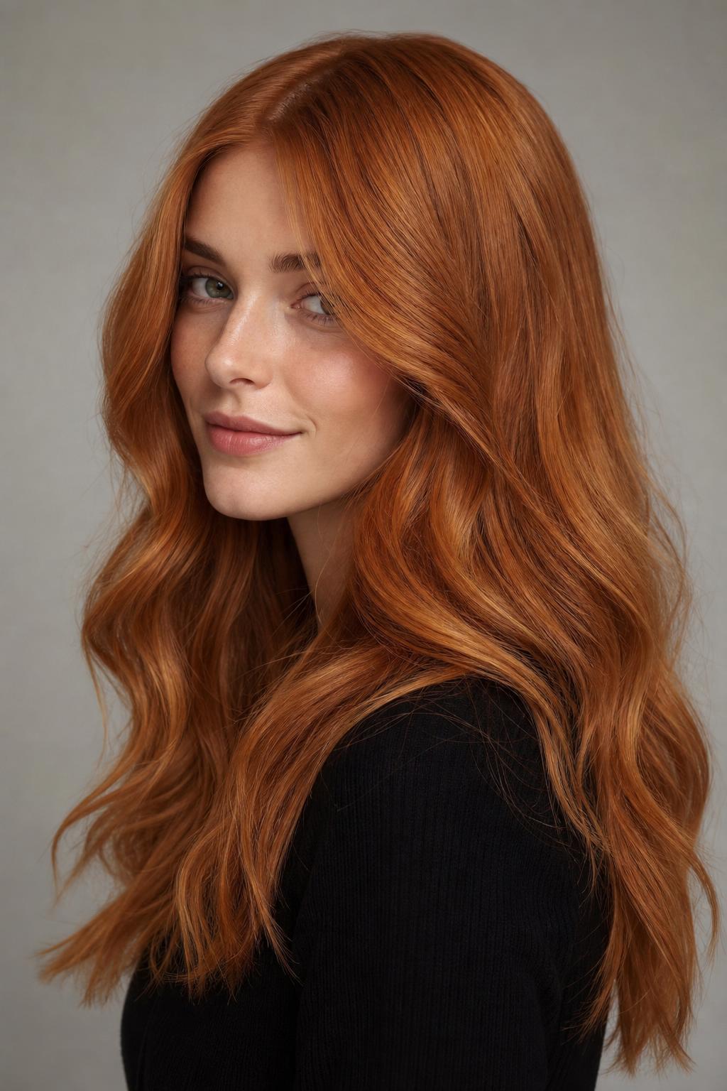 Bold Fiery Cowboy Copper in a Saturated All-Over Tone