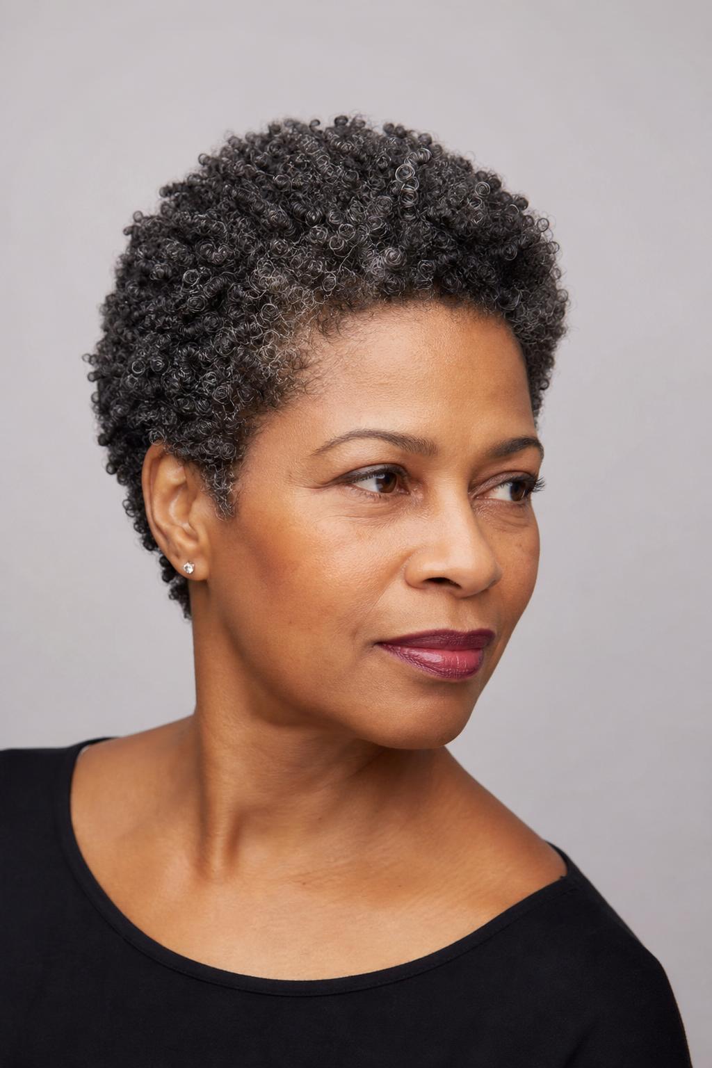 3C Curly Pixie with a Softly Rounded Neckline That Grows Out Cleanly
