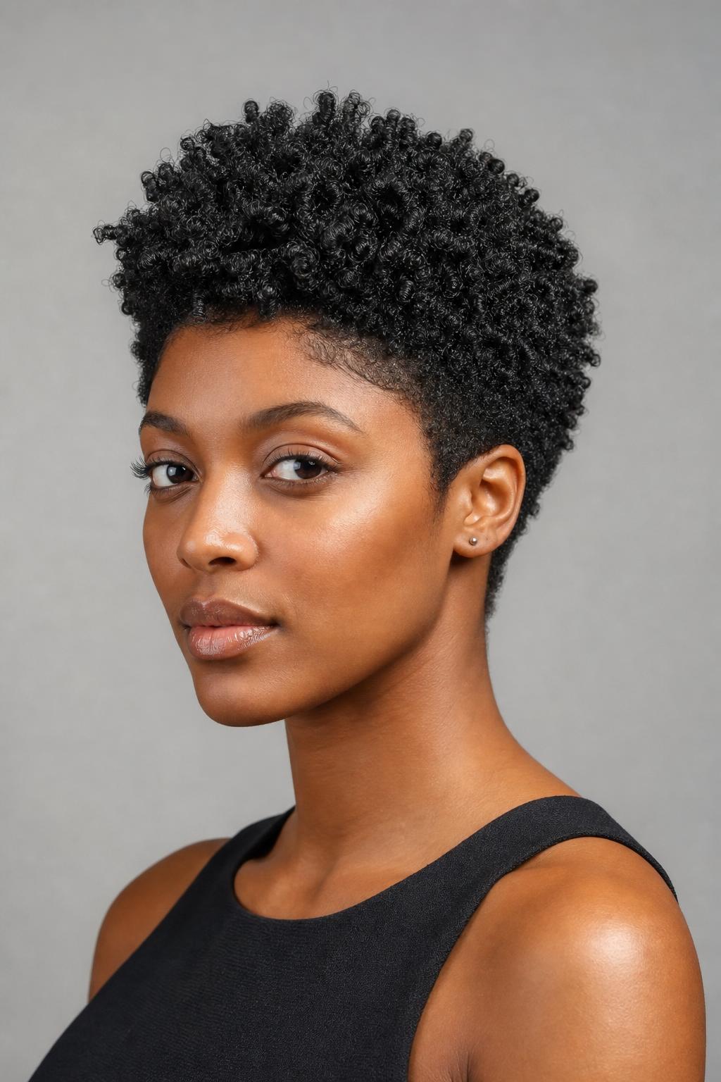 3C Tapered Curly Pixie with Softly Defined Hand-Shaped Edges