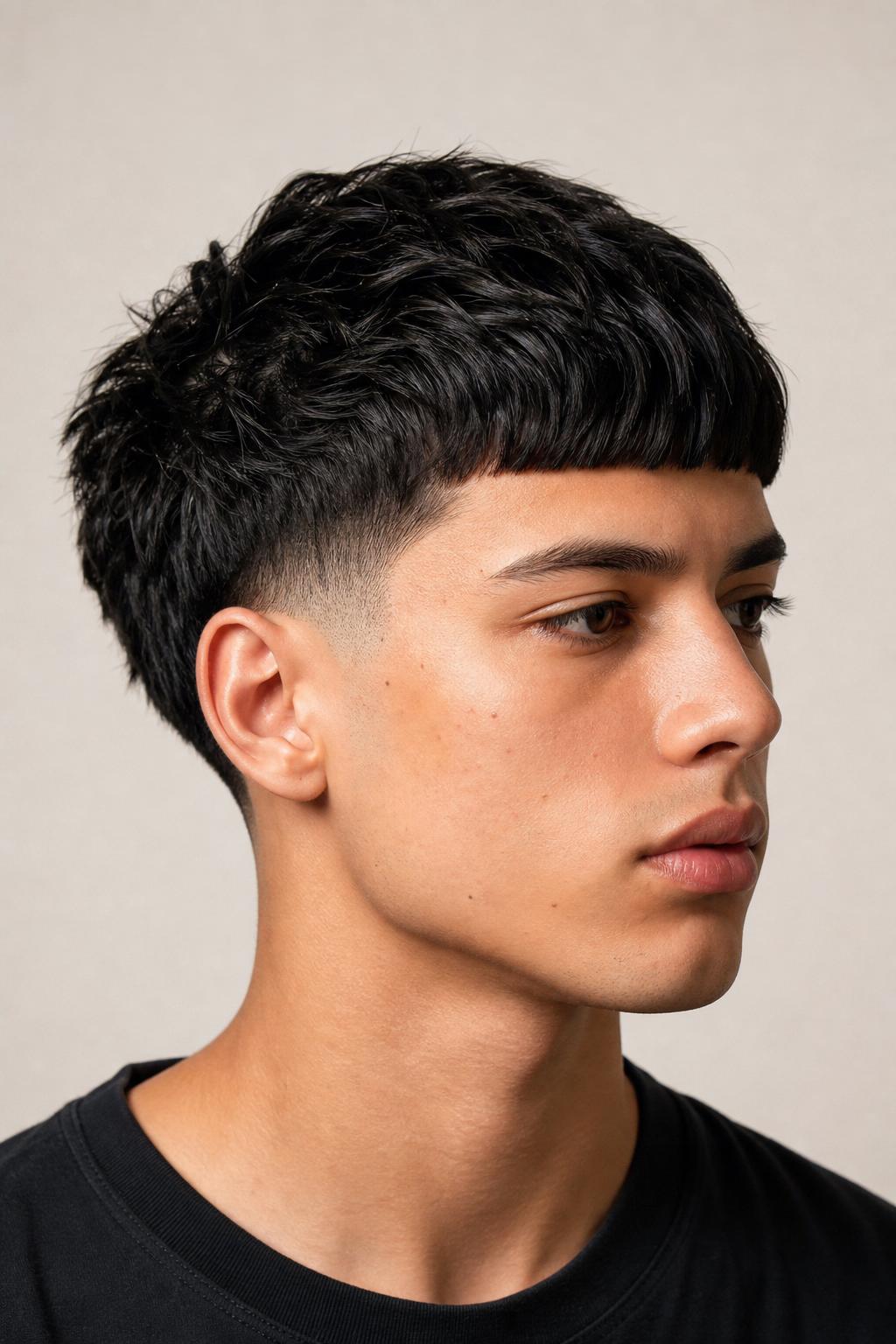 Young Man With a Mid Taper Edgar Cut and a Clean Forehead Fringe