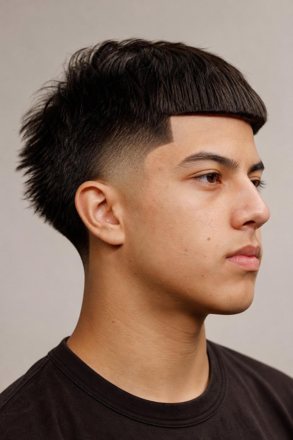 Young Man With an Edgar Cut and a Sharp Squared Shape-Up Hairline