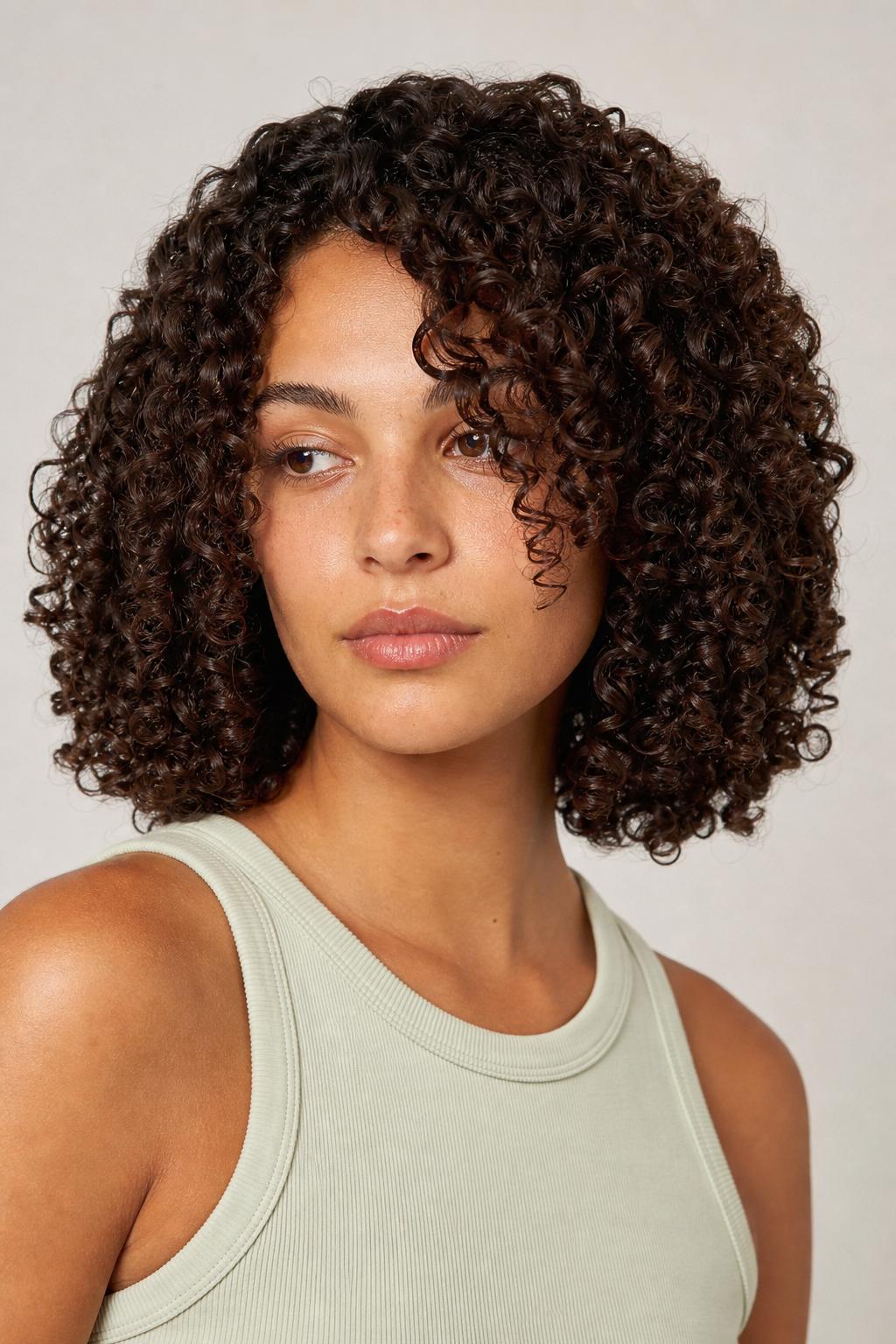 Espresso Brunette on Defined 3B Curls with Rich Depth and Natural Dimension