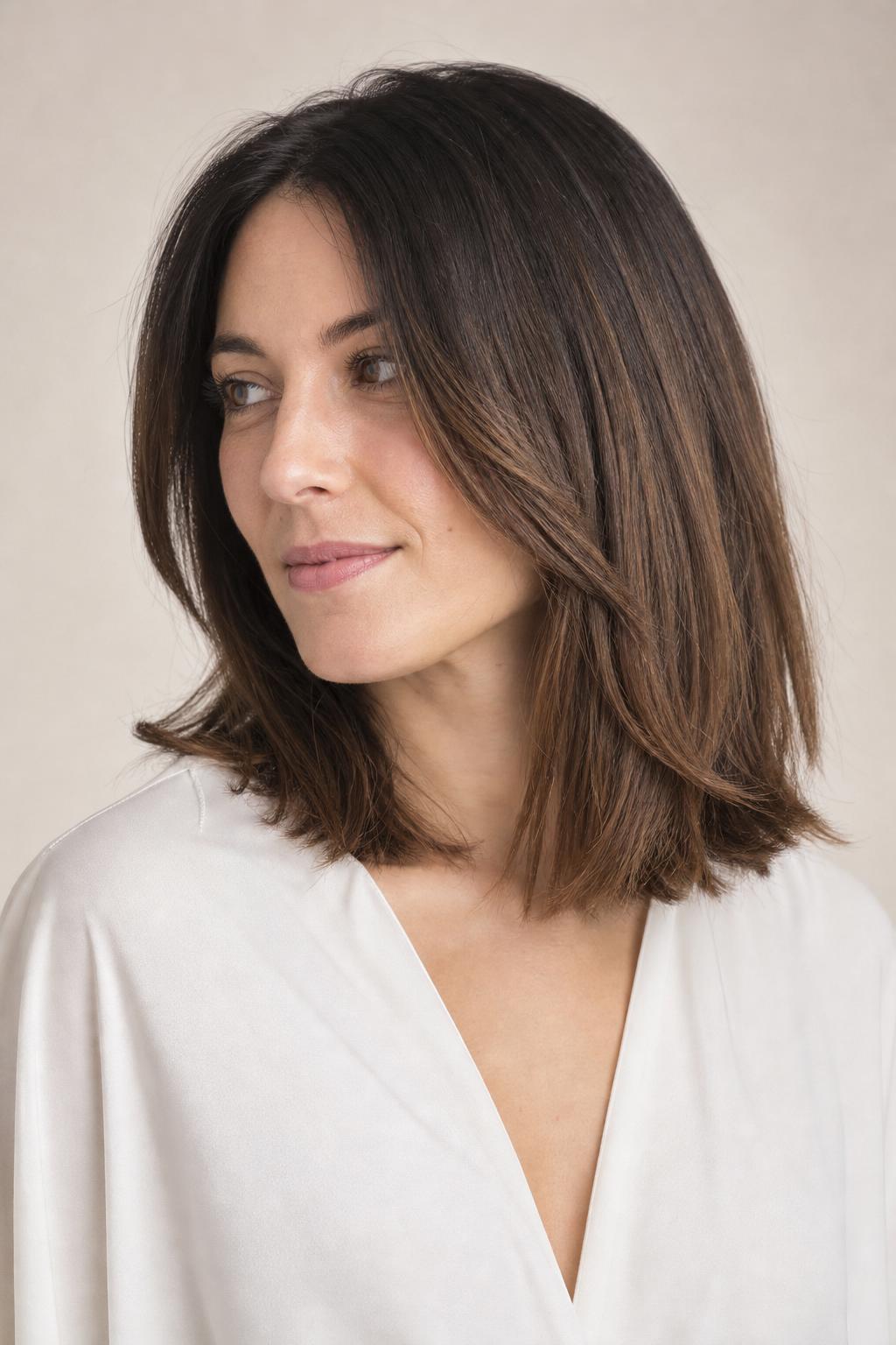 Espresso Shadow Root Deepening the Roots Over Lighter Lengths on Medium Hair