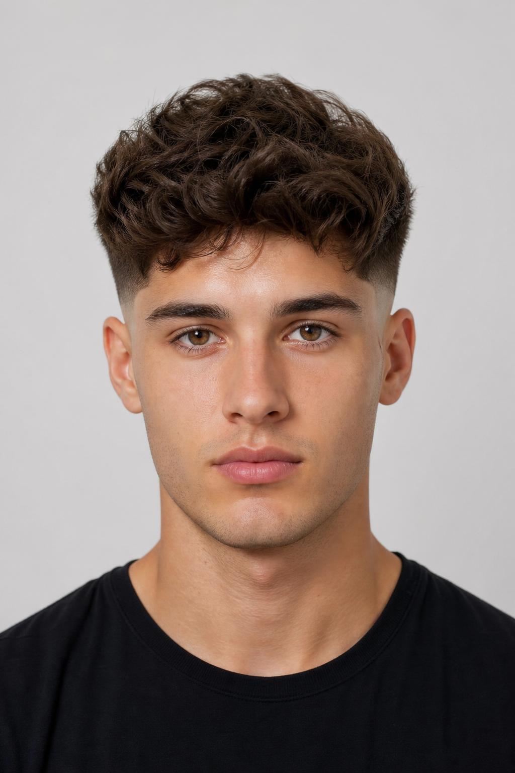 Fluffy Volume with a Sharp Mid Fade on a Young Man