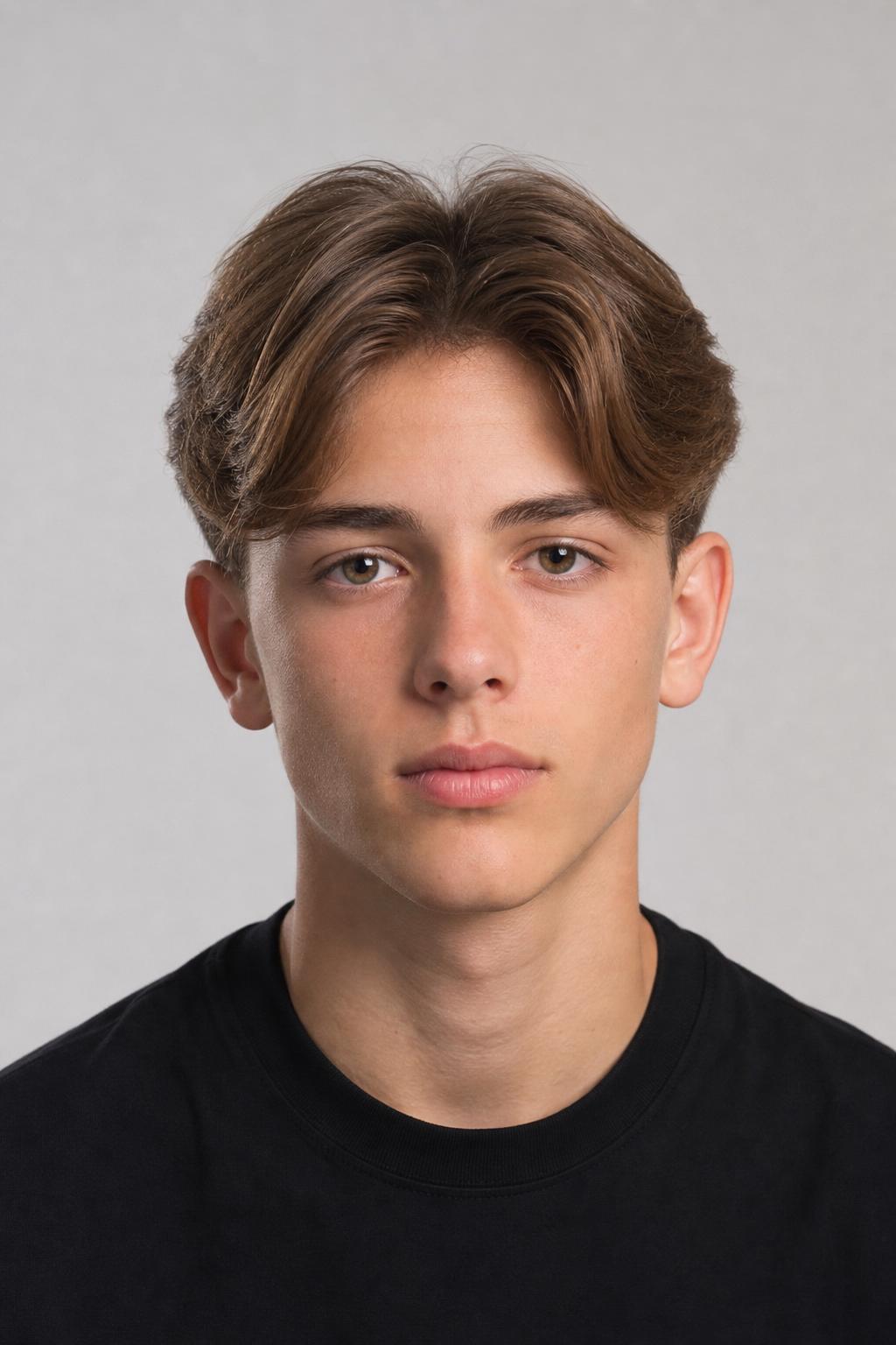 Fluffy Middle Part on a Boy with Soft Voluminous Curtains
