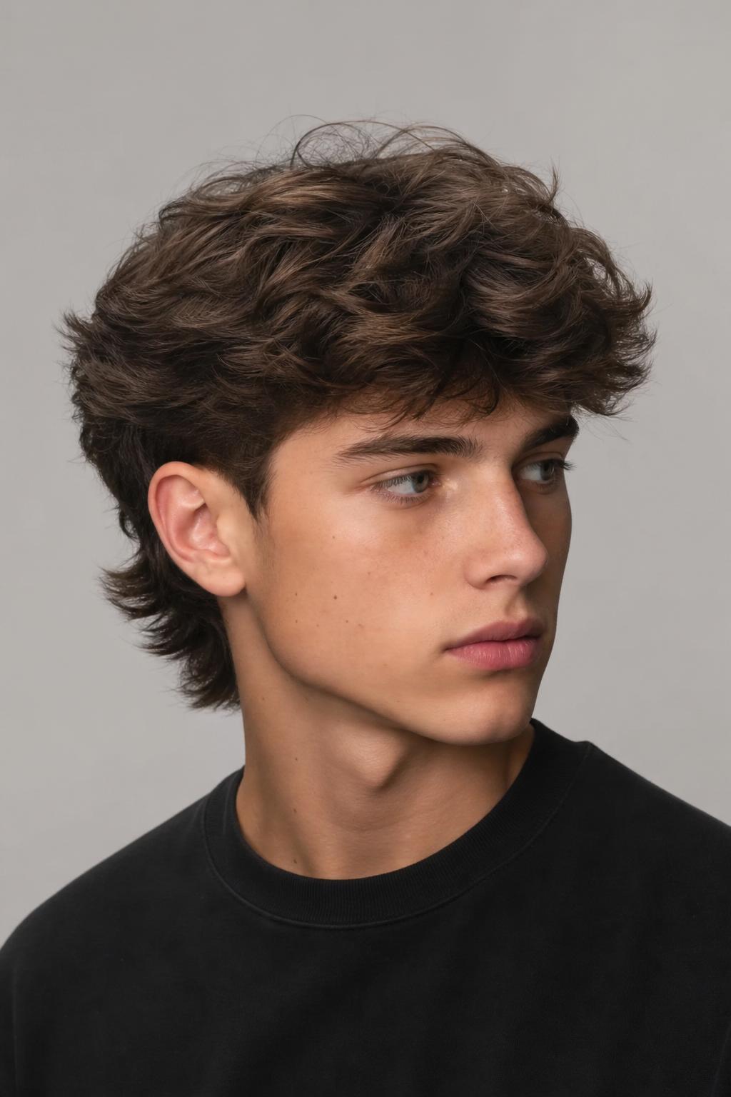 Fluffy Mullet with Soft Volume on Top and a Longer Back on a Teen